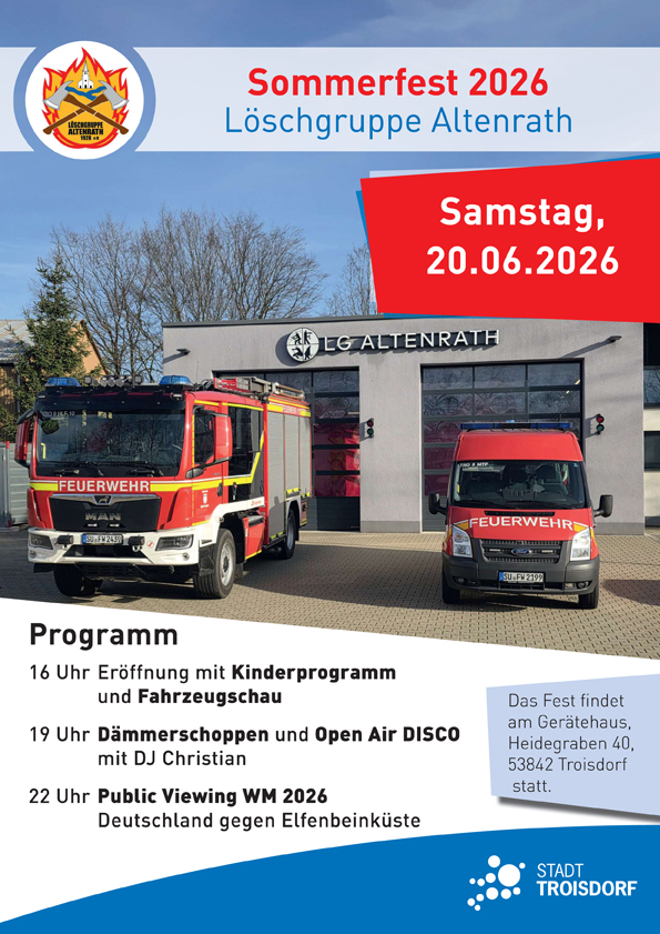 Plakat Feuerwehrfest Altenrath 2026